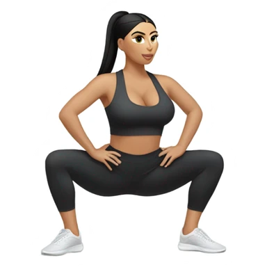 Kim K squatting  in yoga pants sticker