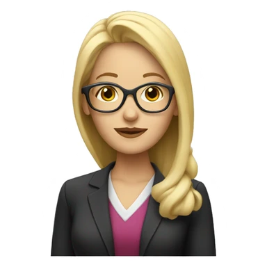 Blonde teacher with glasses sticker