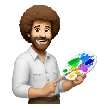 BOB ROSS HOLDING A PAINT PALETTE sticker