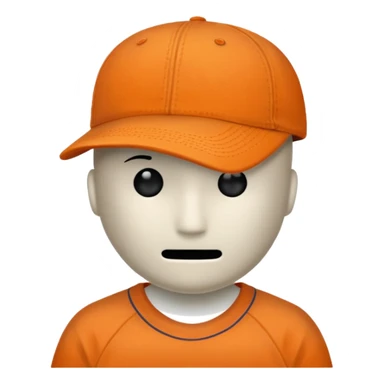 Orange baseball hat with no face  sticker