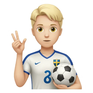 swedish national football player with arms and a soccer ball + a question mark sticker
