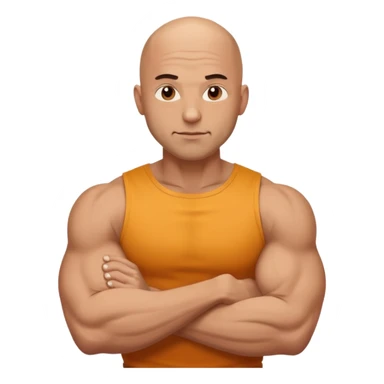 gym daddy with no hair 35 years old flexing muscle sticker