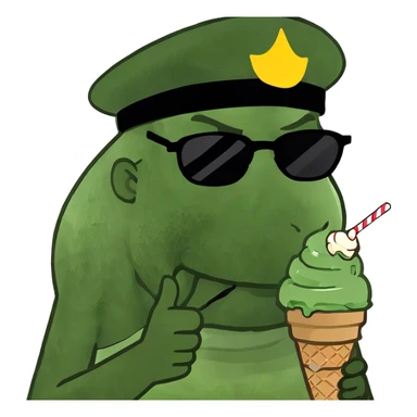 man eating icecream sticker