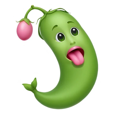 hungry pea pod sticking tongue out  sticker