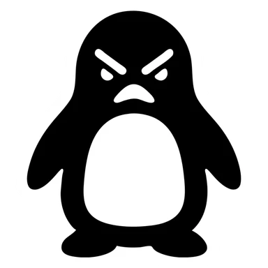 angry penguin solid filled icon sticker