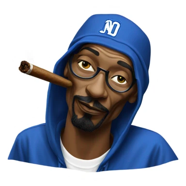 Snoop dogg in a crip outfit smoking cigar sticker