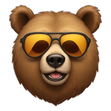 bear with sunglasses sticker