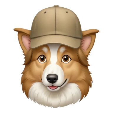 Collie Dog wearing a cap sticker