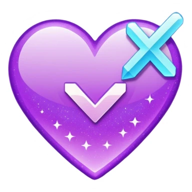 glitter purple and cian checkmark sticker