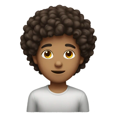 Brunette boy with fluffy hair sticker