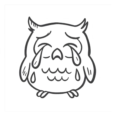 crying owl sticker