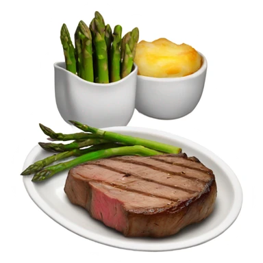 steak with baked potato and asparagus sticker