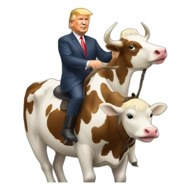 Trump and putin riding same cow sticker