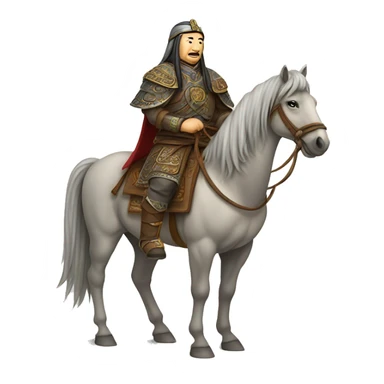 legendary Genghis Khan on horse sticker