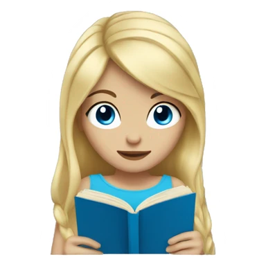 blonde hair blue eyed girl reading  sticker