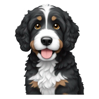 black and grey bernedoodle sticker