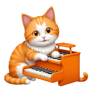 cat with a cat piano sticker