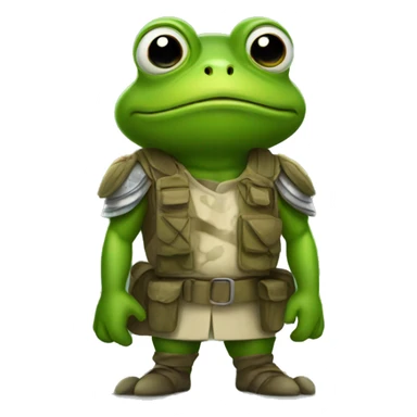 a frog about to go to war sticker