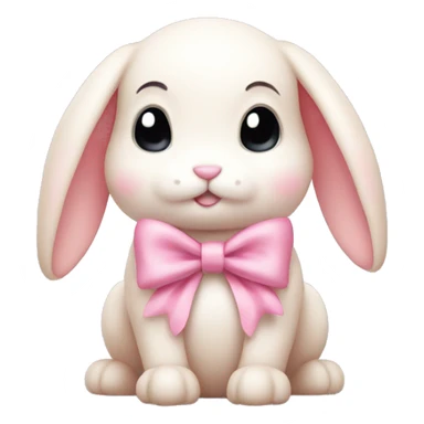 Light pink bunny with a bow sticker