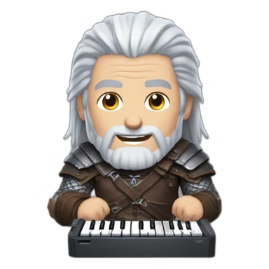 geralt of rivia holding a keyboard sticker