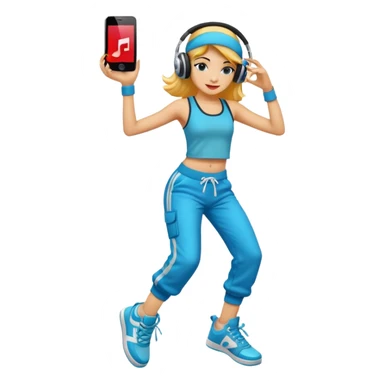 street dancer girl with music player sticker