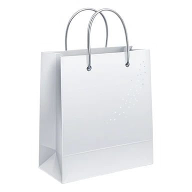 Minimalist shopping bag with soft modern lines, small sparkles, clean design for clothing store, simple elegant shopping icon sticker