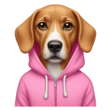 Dog Wearing pink hoodie  sticker