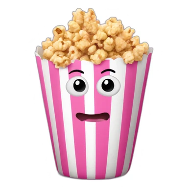 Pink pop corn sticker