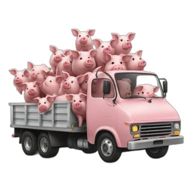 A truck full of pigs sticker