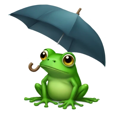 sad frog with umbrella sticker