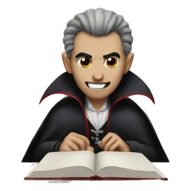 A vampire studying sticker