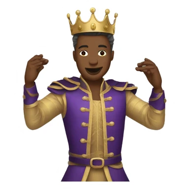 King Baldwin with mask and hands raised emoji sticker