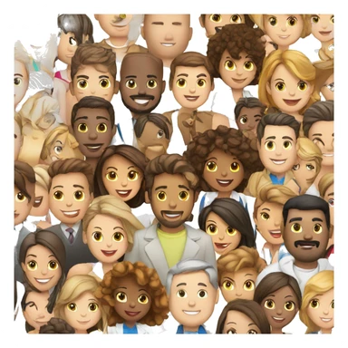 marketing group of people on white background sticker