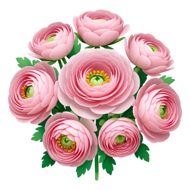 Bouquet of light pink ranunculus sticker