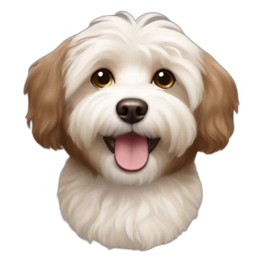 brown coloured dog bichon havanese happy face sticker