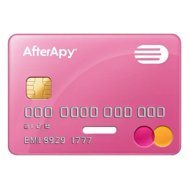 pink big afterpay word on a credit card sticker