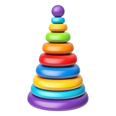 Colorful children's stacking pyramid toy with rings of different sizes sticker