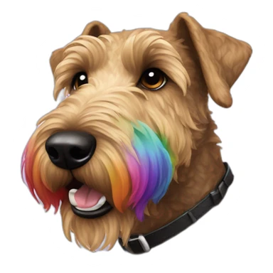 Candy rainbow dog Kerry terrier sticker