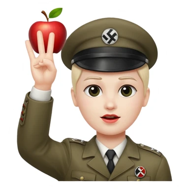 Apple person emoji doing a nazi salute sticker