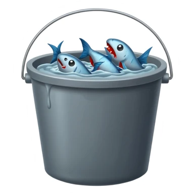 dead fishes in plain bucket sticker