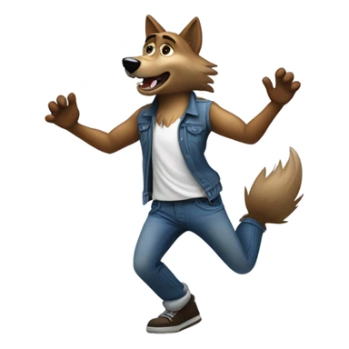 Wolf dancing nsync bye bye bye iconic move sticker