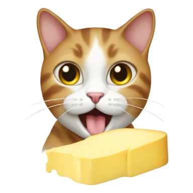 Cat eating butter sticker