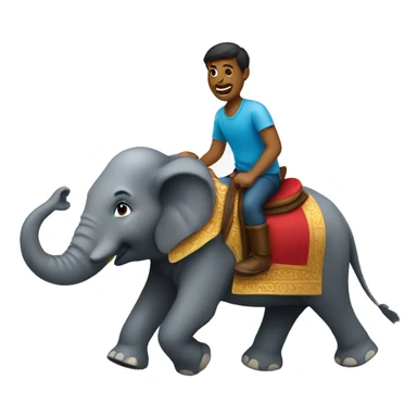 person riding a elephant  sticker