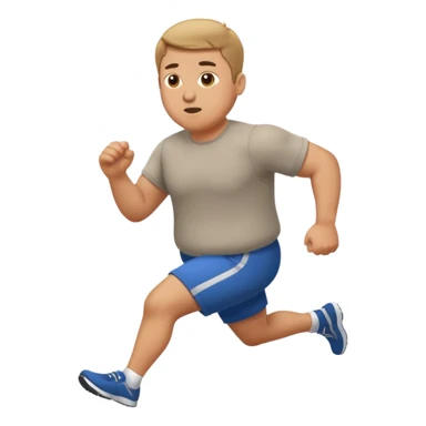 create a stocky man running towards me sticker