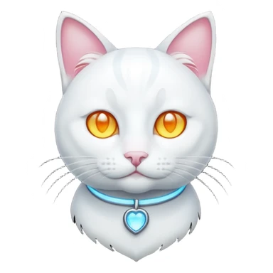 white cat luminous sticker