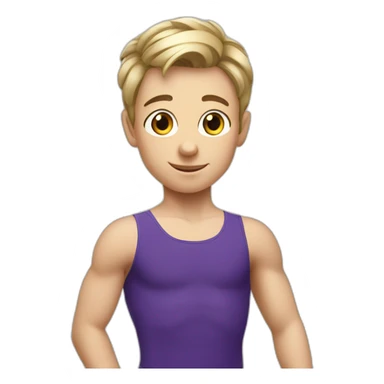 sporty European boy in gymnast leotard sticker