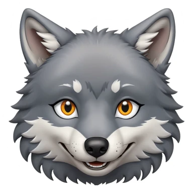 Smiling wolf sticker