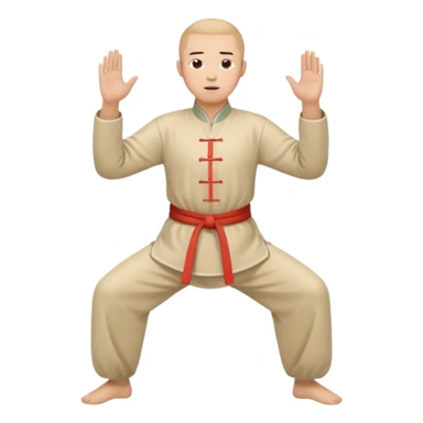 pratiquant de qi gong en position de l'arc, style simple sticker
