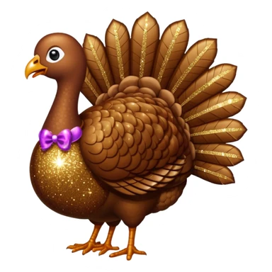 Brown glitter turkey sticker