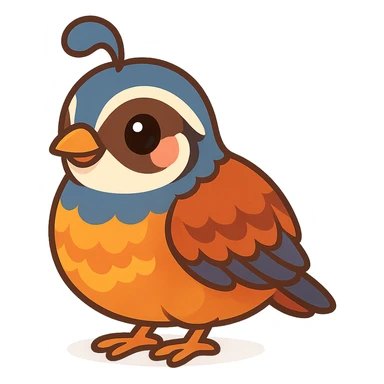 colorful and cheerful cartoon sticker of a Kurdish quail (native to Kurdistan), no text, suitable for WhatsApp and Instagram, transparent background sticker